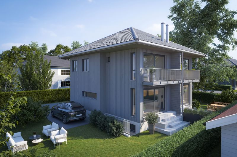 Flott arkitekttegnet del av to-mannsbolig med hybel.