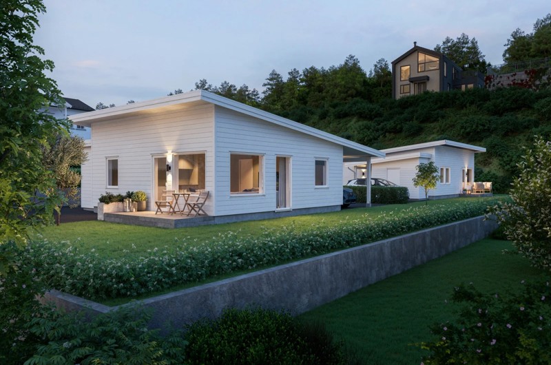 Frittliggende eneboliger med alt på en flate og livsløpsstandard i Revetal